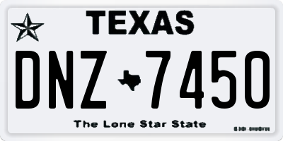 TX license plate DNZ7450