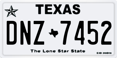 TX license plate DNZ7452