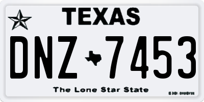 TX license plate DNZ7453
