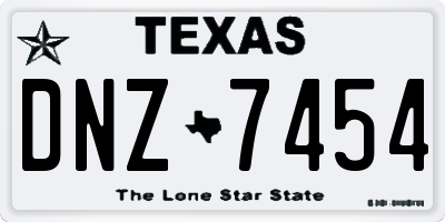 TX license plate DNZ7454