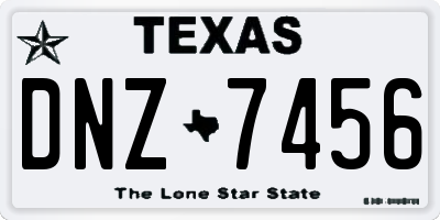 TX license plate DNZ7456