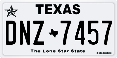 TX license plate DNZ7457
