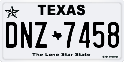 TX license plate DNZ7458