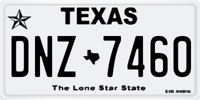 TX license plate DNZ7460
