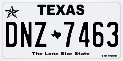 TX license plate DNZ7463