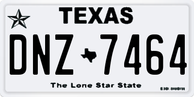 TX license plate DNZ7464