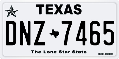TX license plate DNZ7465