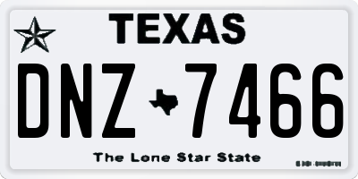 TX license plate DNZ7466