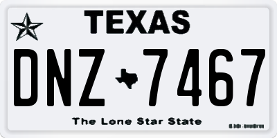TX license plate DNZ7467