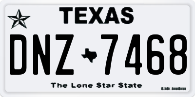 TX license plate DNZ7468