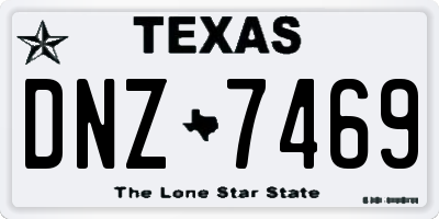 TX license plate DNZ7469