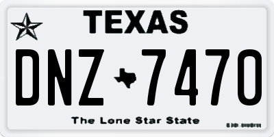 TX license plate DNZ7470