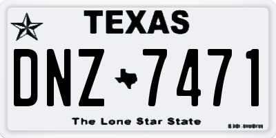 TX license plate DNZ7471