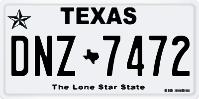 TX license plate DNZ7472