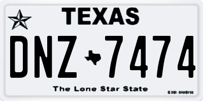TX license plate DNZ7474