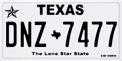 TX license plate DNZ7477