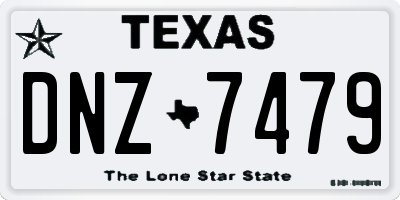 TX license plate DNZ7479