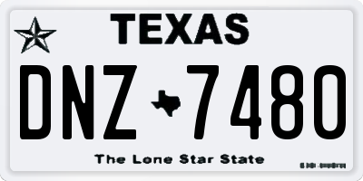 TX license plate DNZ7480
