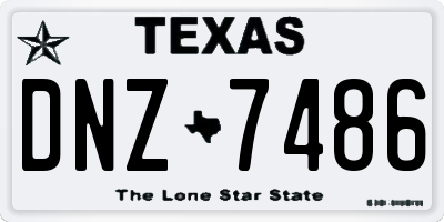 TX license plate DNZ7486