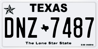 TX license plate DNZ7487