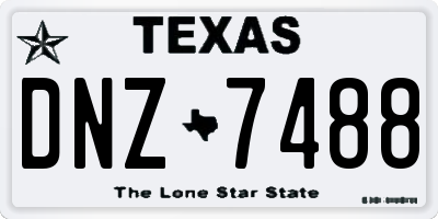 TX license plate DNZ7488