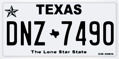 TX license plate DNZ7490