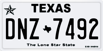 TX license plate DNZ7492