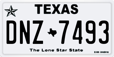 TX license plate DNZ7493