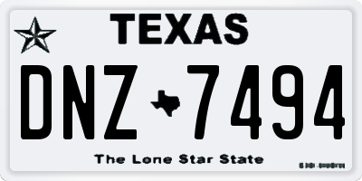 TX license plate DNZ7494