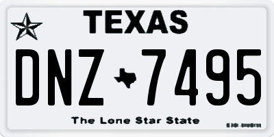 TX license plate DNZ7495