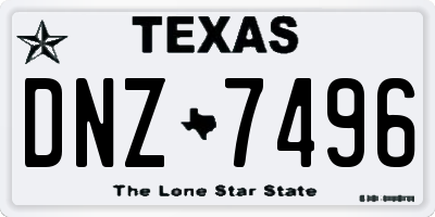 TX license plate DNZ7496