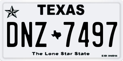 TX license plate DNZ7497