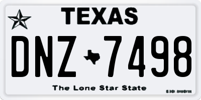 TX license plate DNZ7498