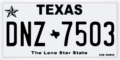 TX license plate DNZ7503
