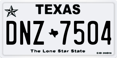TX license plate DNZ7504