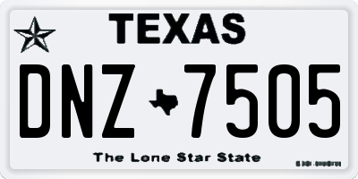 TX license plate DNZ7505