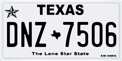 TX license plate DNZ7506