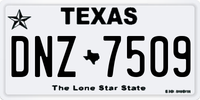 TX license plate DNZ7509