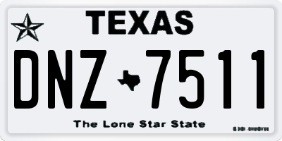 TX license plate DNZ7511