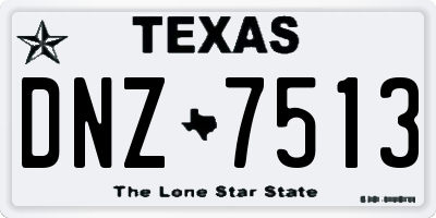 TX license plate DNZ7513