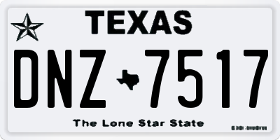 TX license plate DNZ7517