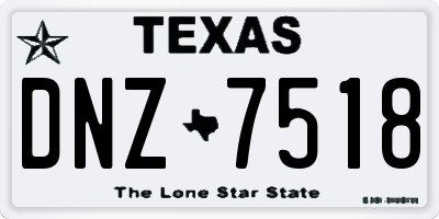 TX license plate DNZ7518