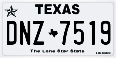 TX license plate DNZ7519