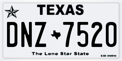 TX license plate DNZ7520