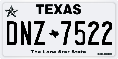 TX license plate DNZ7522