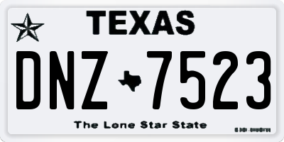 TX license plate DNZ7523