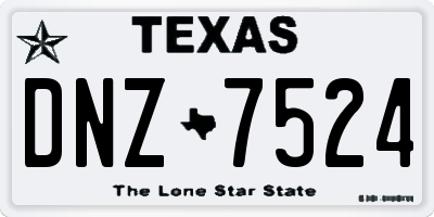 TX license plate DNZ7524