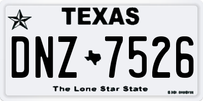 TX license plate DNZ7526
