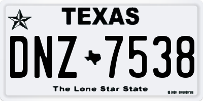 TX license plate DNZ7538