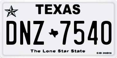 TX license plate DNZ7540